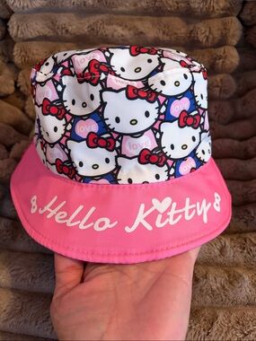Hello Kitty Pink, White & Red Graphic Bucket Hat